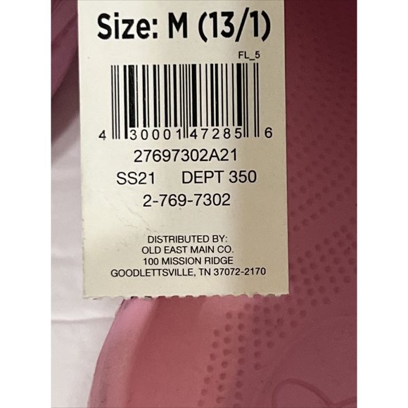 BOBBIE BROOKS GIRLS STAR DESIGN CLOGS SHOES SIZE MED 13-1 PINK BEACH POOL NEW C2 - Picture 10 of 12